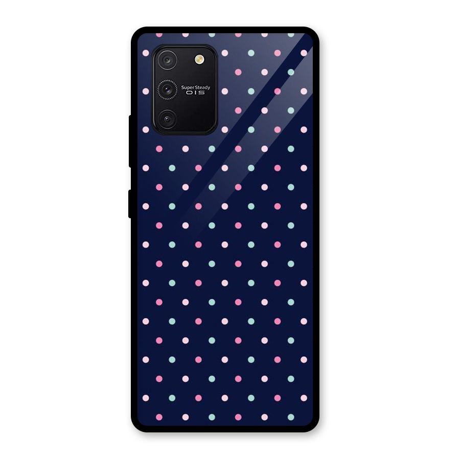 Colorful Dots Pattern Glass Back Case for Galaxy S10 Lite