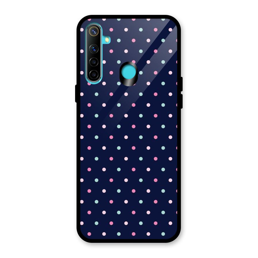 Colorful Dots Pattern Glass Back Case for Realme 5