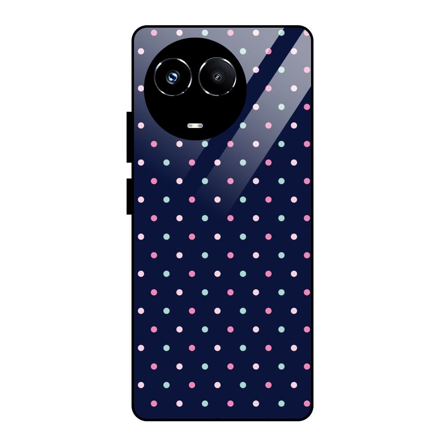 Colorful Dots Pattern Glass Back Case for Realme Narzo 60X