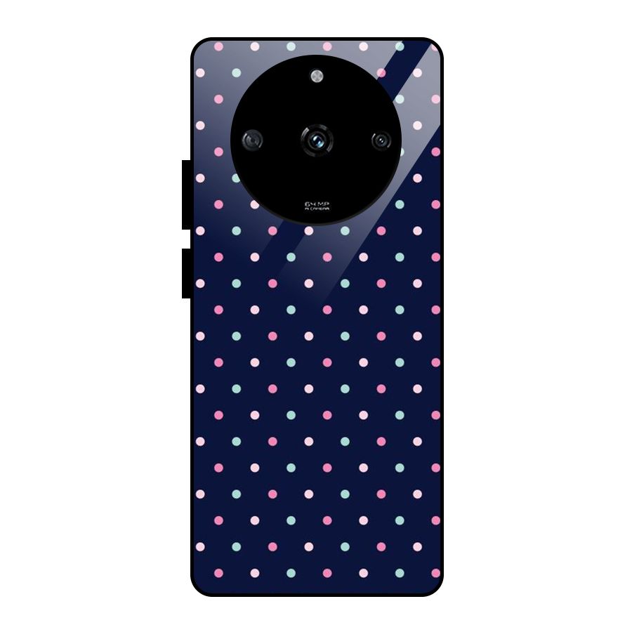 Colorful Dots Pattern Glass Back Case for Realme Narzo 60 5G