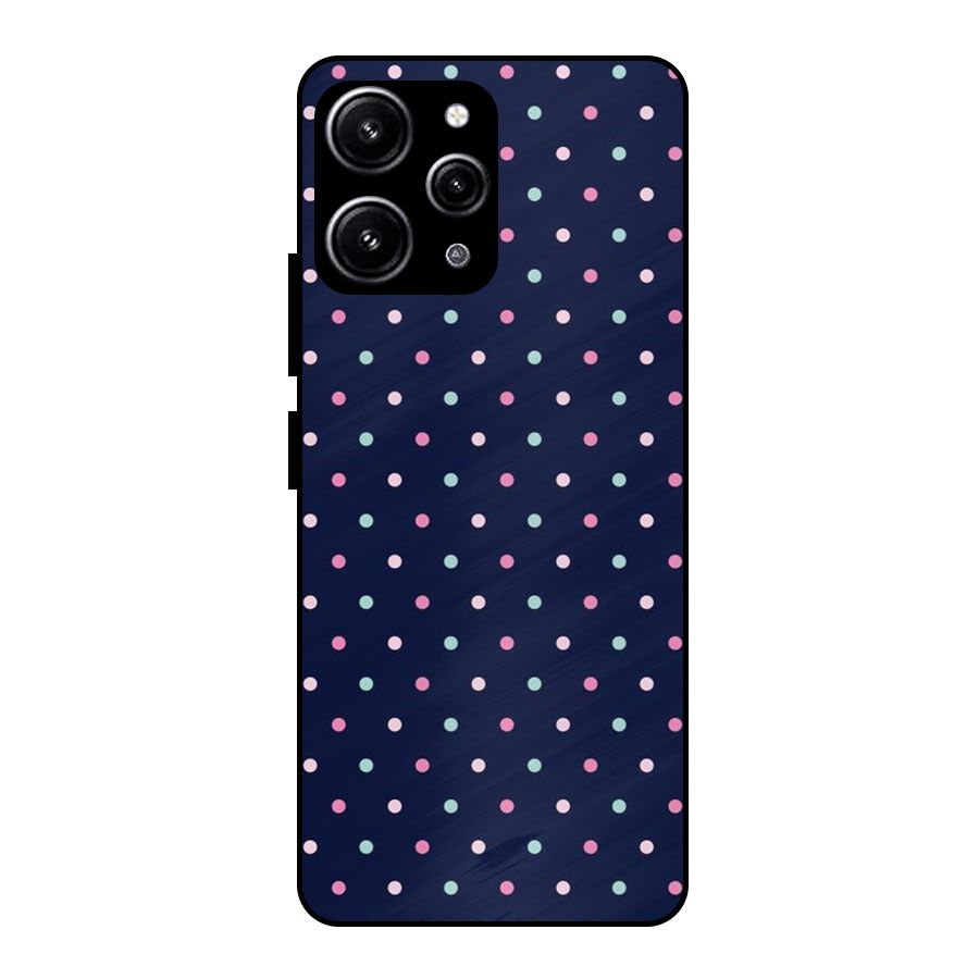 Colorful Dots Pattern Glass Back Case for Redmi 12 4G