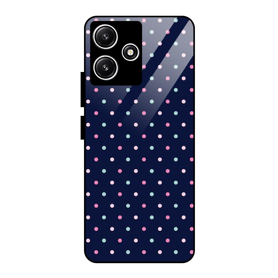 Colorful Dots Pattern Glass Back Case for Redmi 12 5G