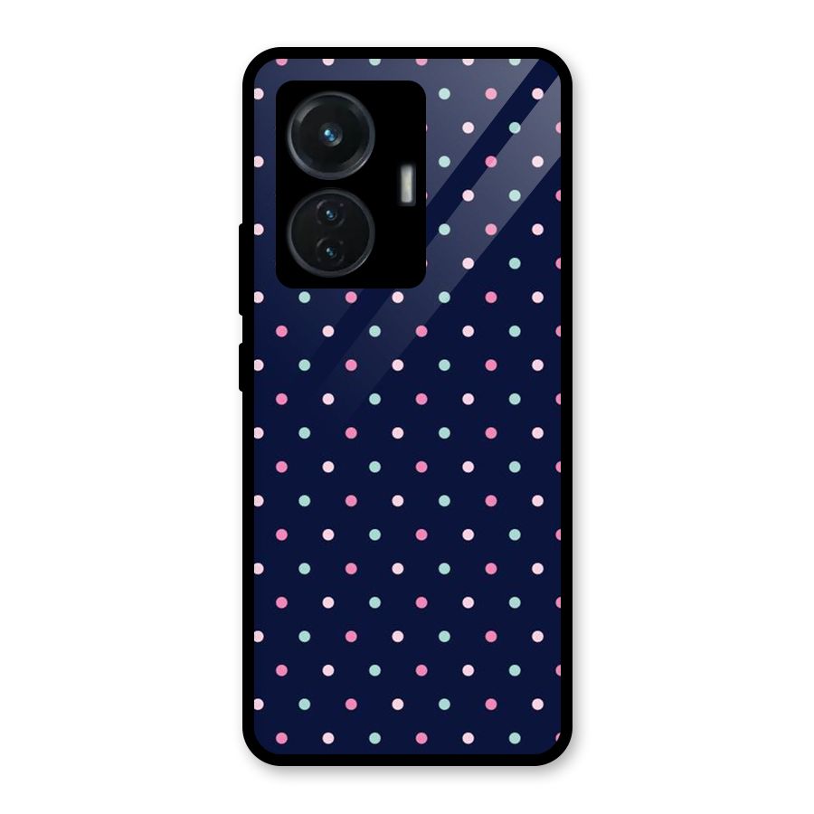 Colorful Dots Pattern Glass Back Case for Vivo T1 44W