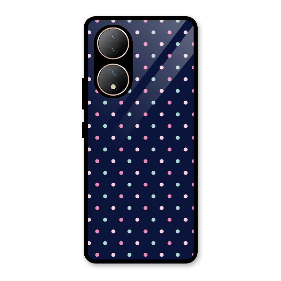 Colorful Dots Pattern Glass Back Case for Vivo Y100A