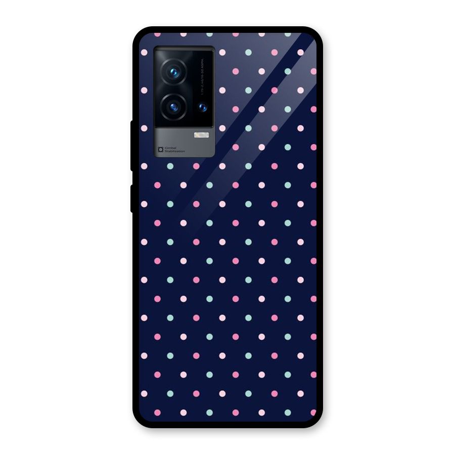 Colorful Dots Pattern Glass Back Case for iQOO 9 5G