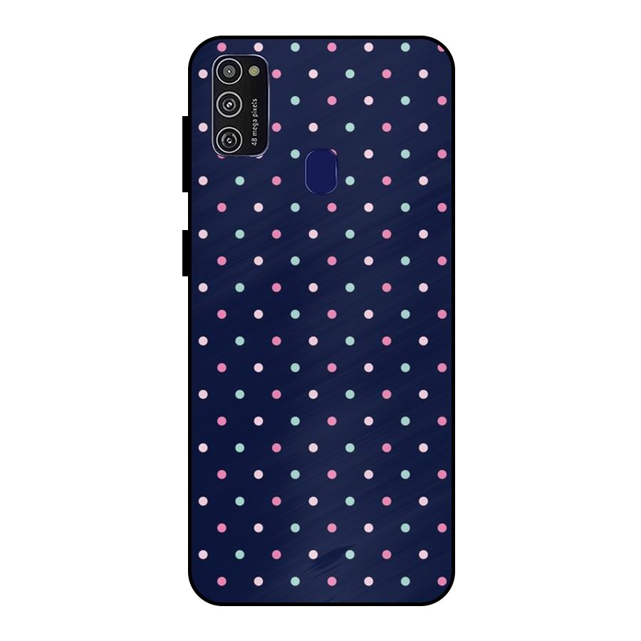 Colorful Dots Pattern Metal Back Case for Galaxy M21