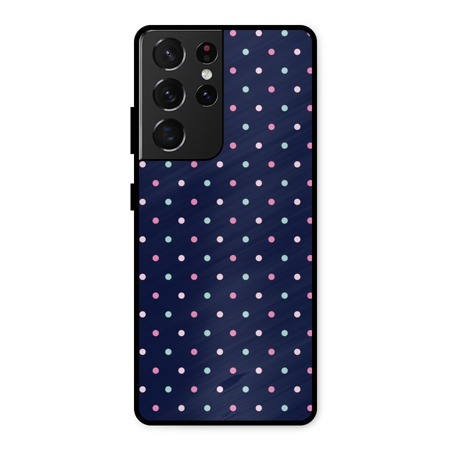 Colorful Dots Pattern Metal Back Case for Galaxy S21 Ultra 5G