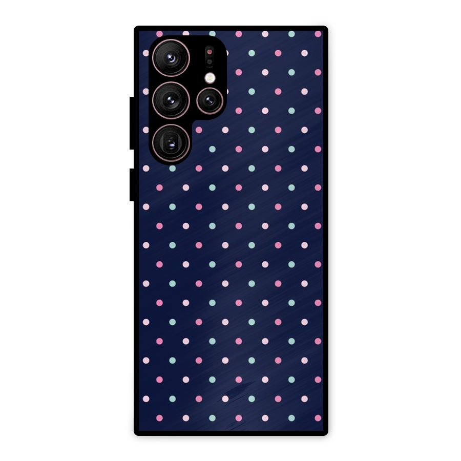 Colorful Dots Pattern Metal Back Case for Galaxy S22 Ultra 5G