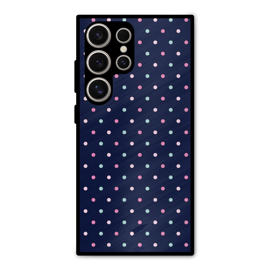 Colorful Dots Pattern Metal Back Case for Galaxy S24 Ultra