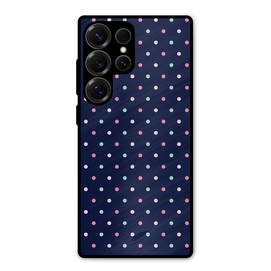 Colorful Dots Pattern Metal Back Case for Galaxy S25 Ultra