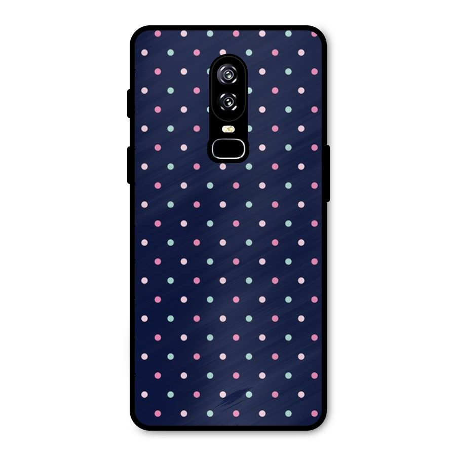 Colorful Dots Pattern Metal Back Case for OnePlus 6