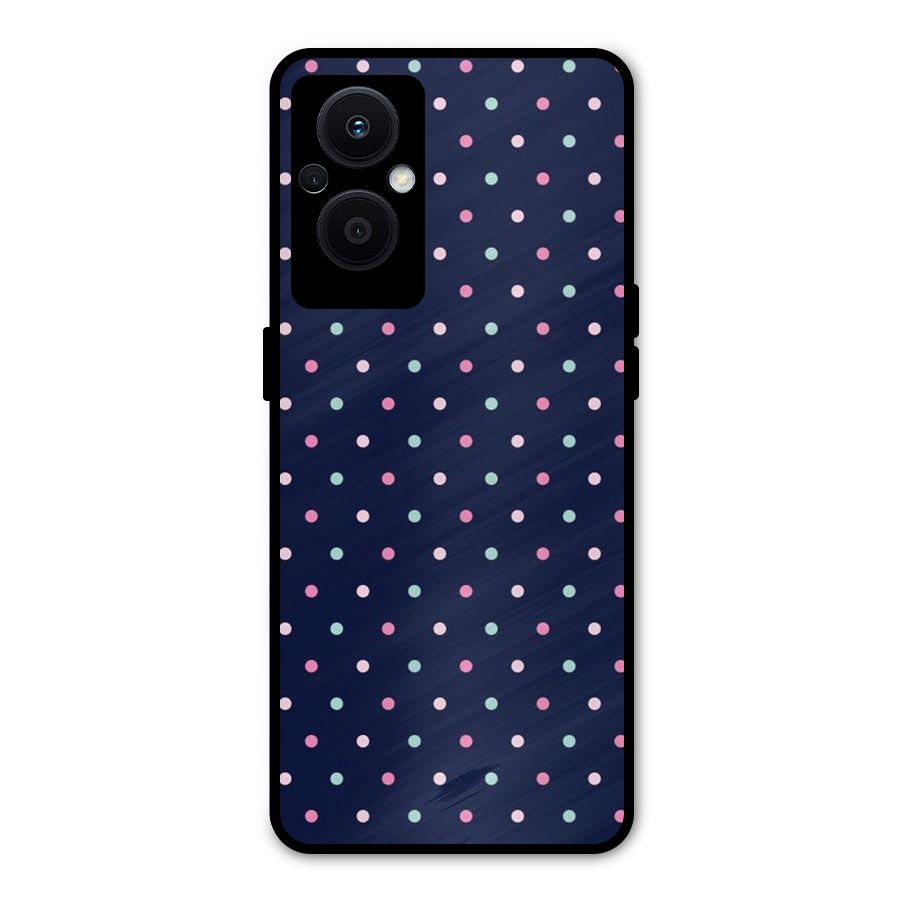 Colorful Dots Pattern Metal Back Case for Oppo F21s Pro 5G
