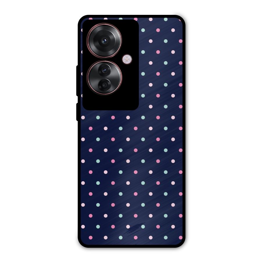 Colorful Dots Pattern Metal Back Case for Oppo F25 Pro