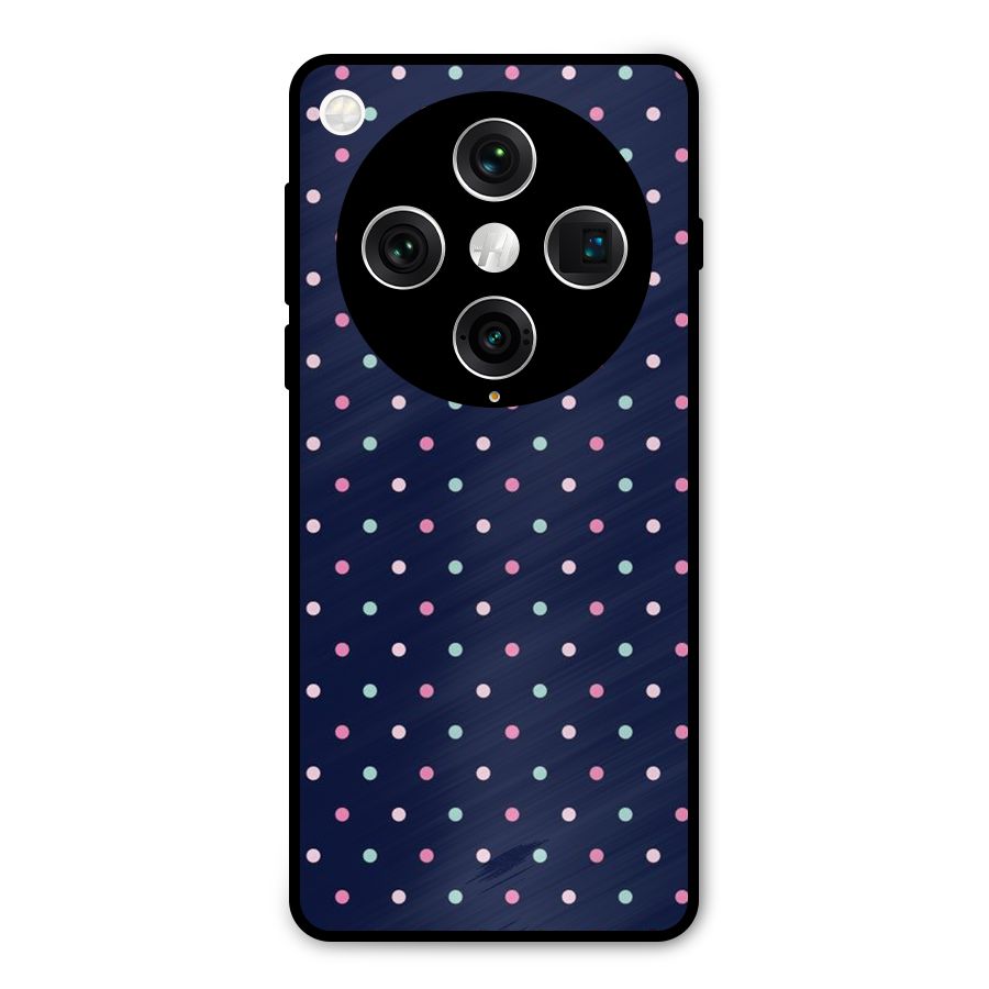 Colorful Dots Pattern Metal Back Case for Oppo Find X8 Pro