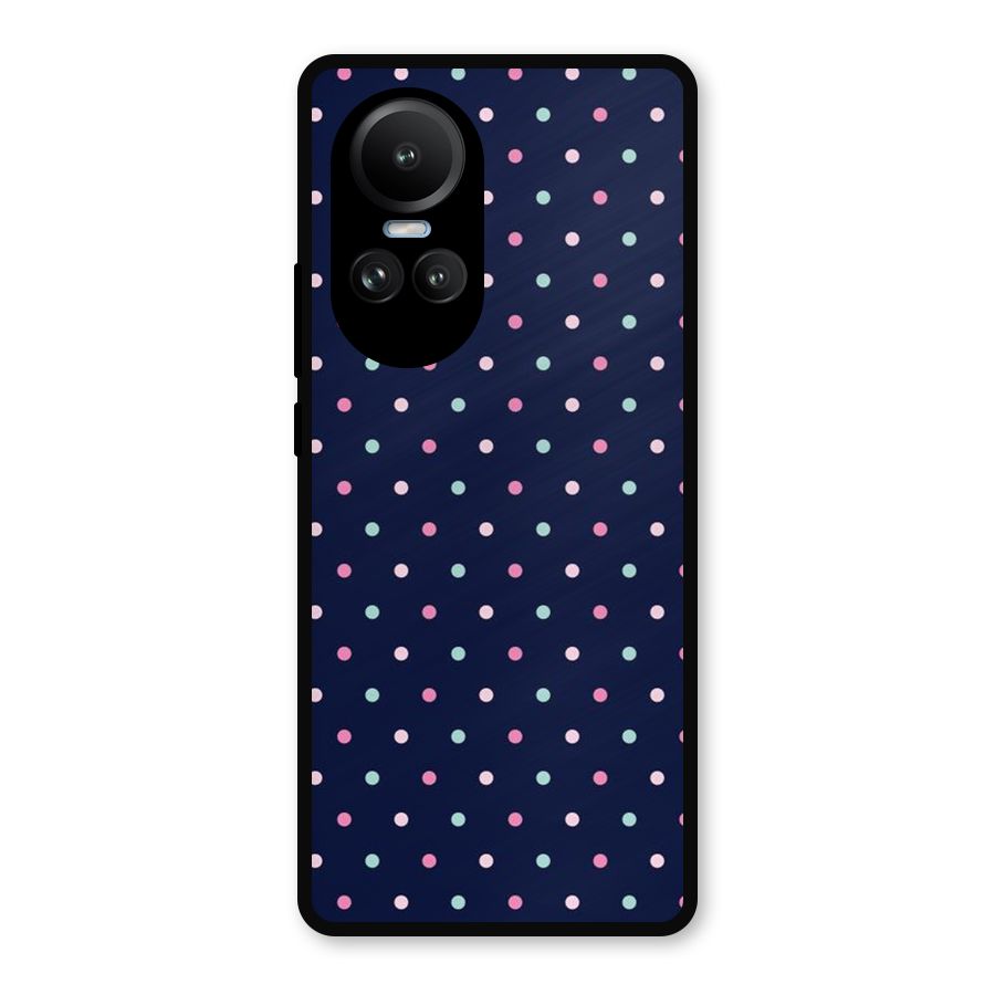 Colorful Dots Pattern Metal Back Case for Oppo Reno10 Pro