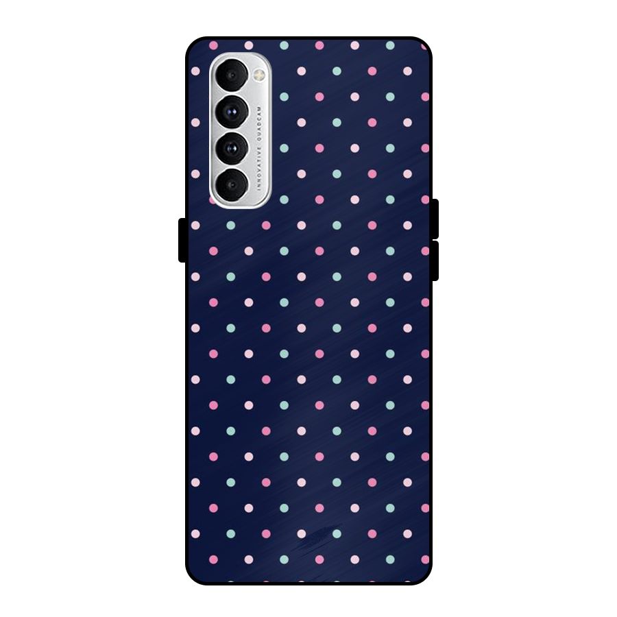 Colorful Dots Pattern Metal Back Case for Oppo Reno4 Pro