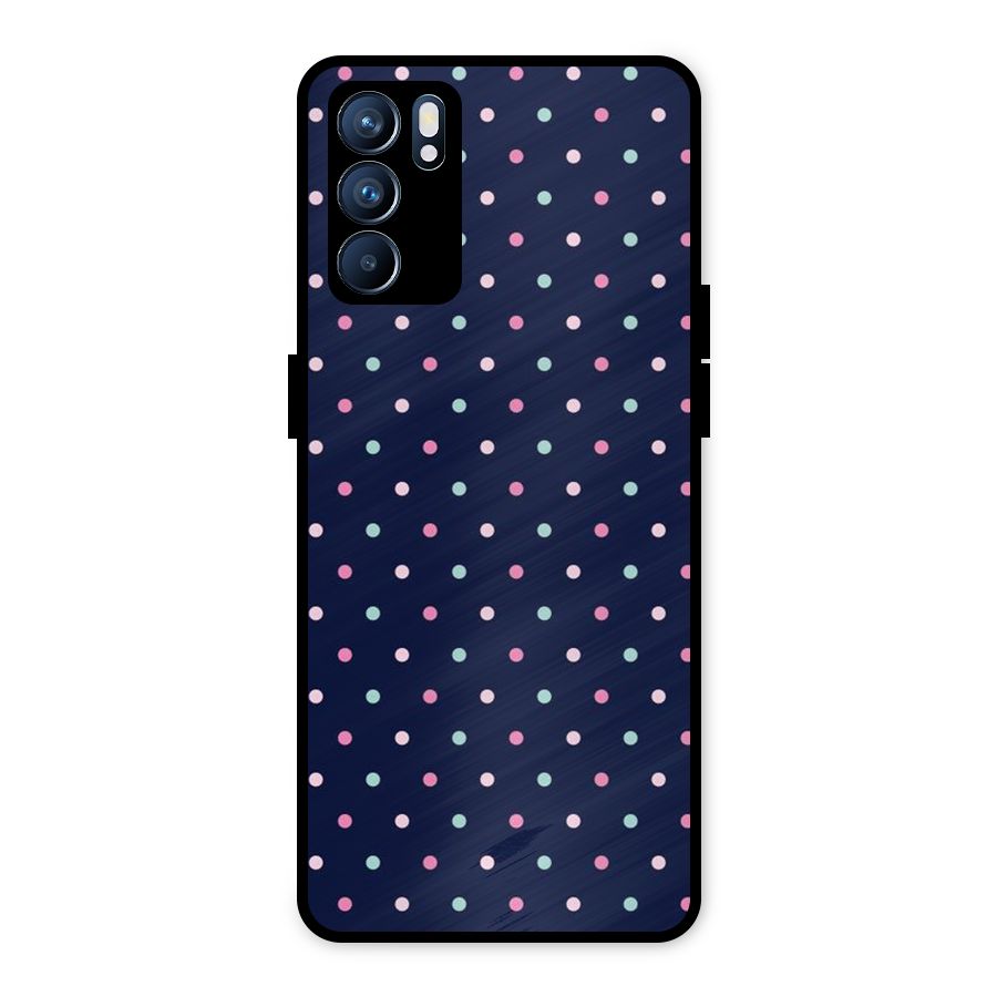 Colorful Dots Pattern Metal Back Case for Oppo Reno6 5G