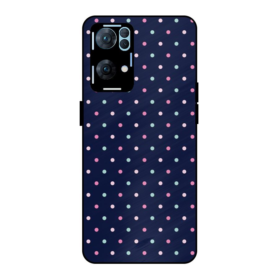 Colorful Dots Pattern Metal Back Case for Oppo Reno7 Pro 5G