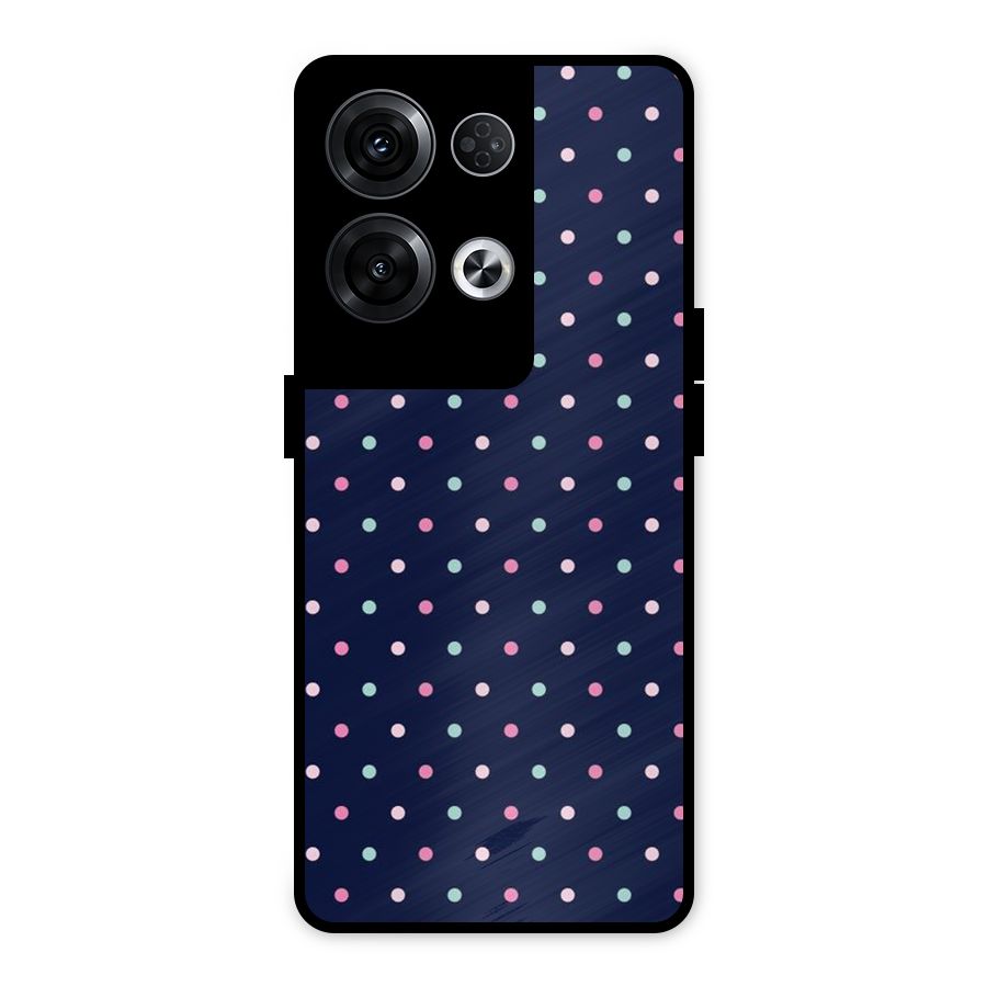 Colorful Dots Pattern Metal Back Case for Oppo Reno8 Pro 5G