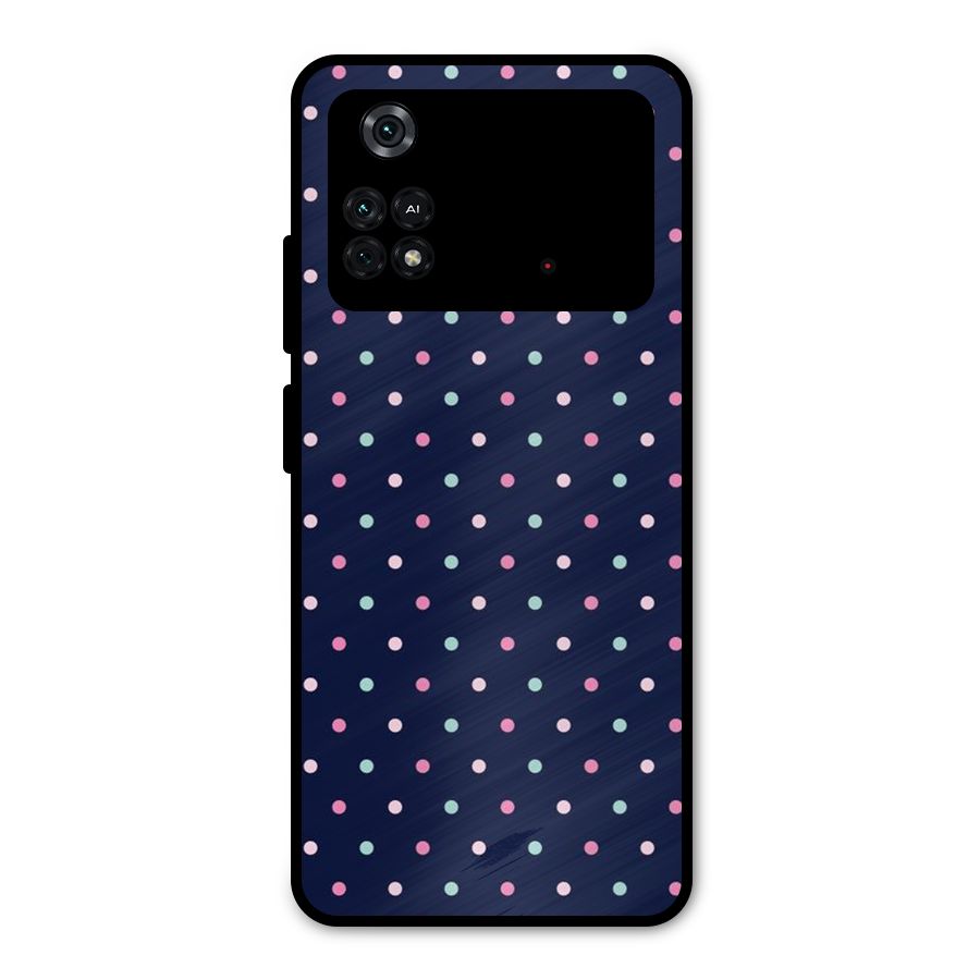 Colorful Dots Pattern Metal Back Case for Poco M4 Pro 4G