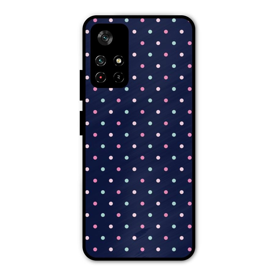 Colorful Dots Pattern Metal Back Case for Poco M4 Pro 5G
