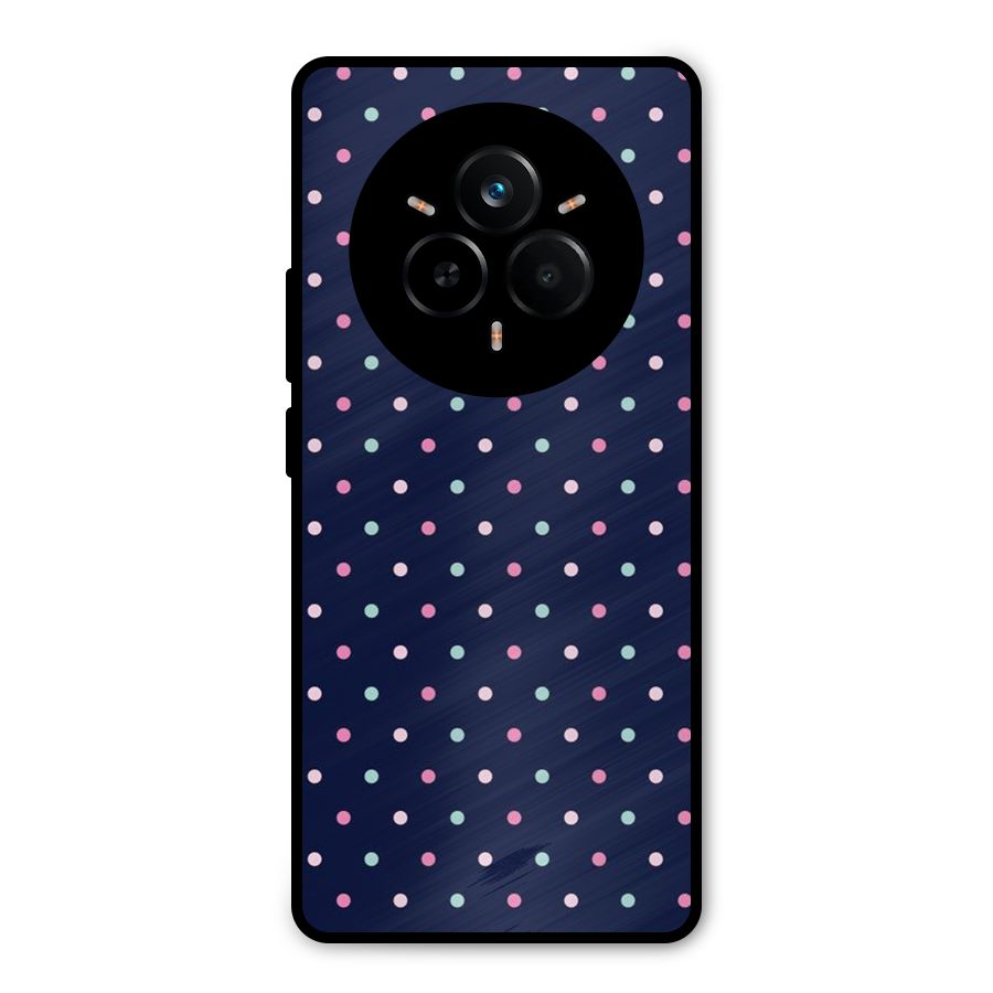 Colorful Dots Pattern Metal Back Case for Realme 14 Pro