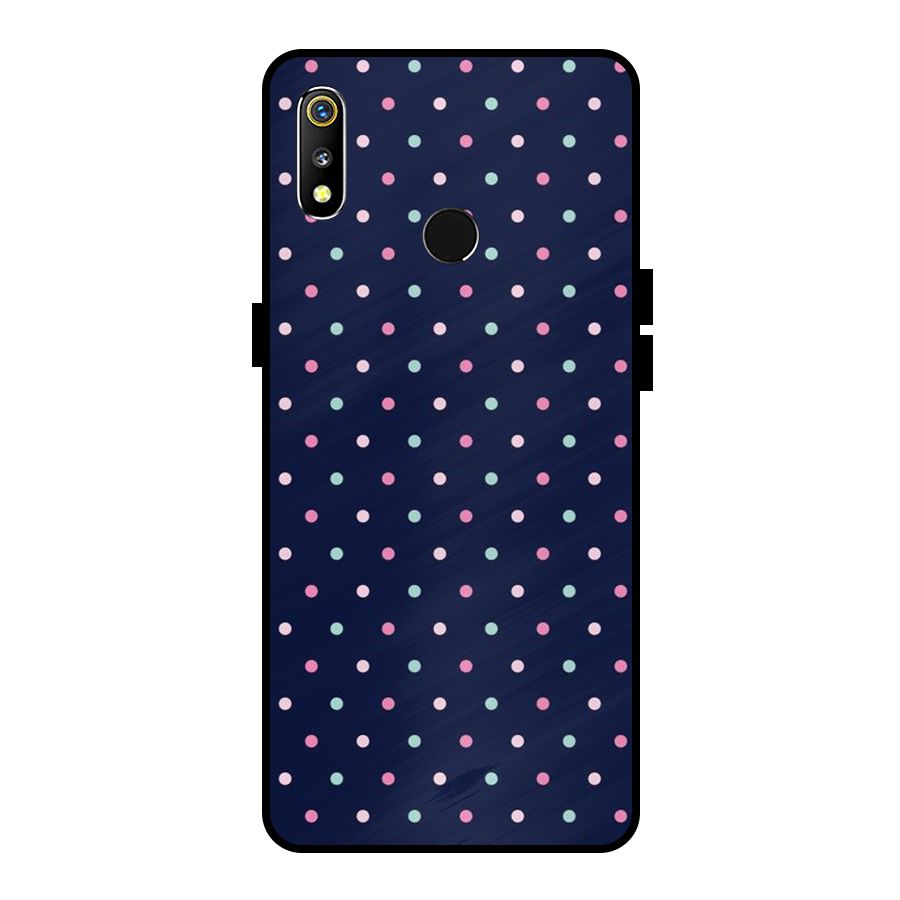 Colorful Dots Pattern Metal Back Case for Realme 3i