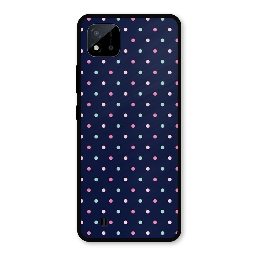 Colorful Dots Pattern Metal Back Case for Realme C11 2021