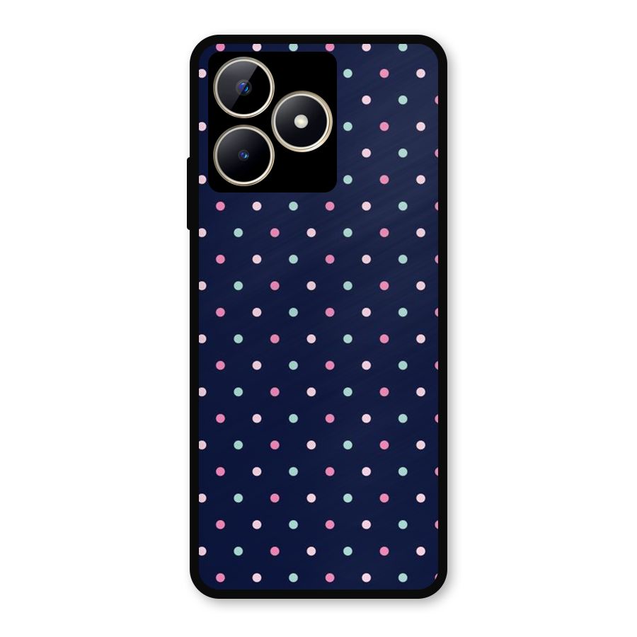 Colorful Dots Pattern Metal Back Case for Realme C53