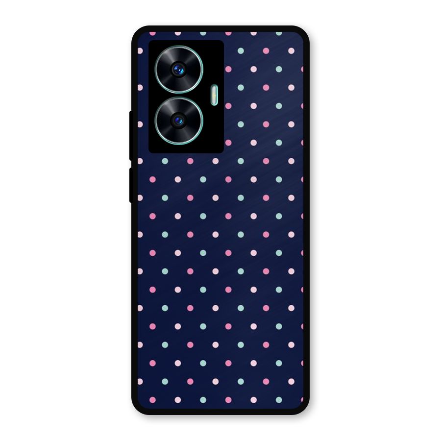 Colorful Dots Pattern Metal Back Case for Realme C55