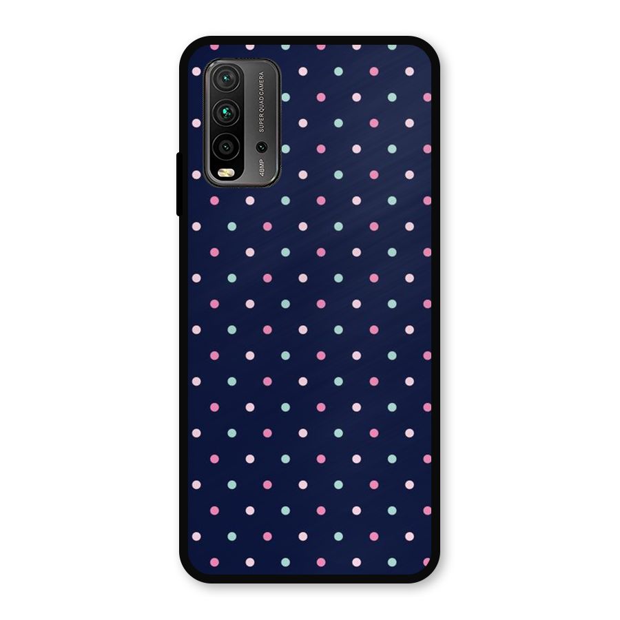 Colorful Dots Pattern Metal Back Case for Redmi 9 Power