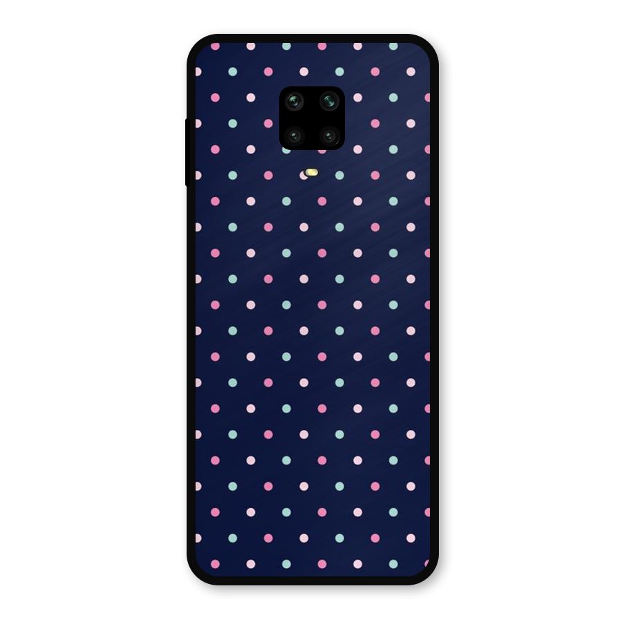Colorful Dots Pattern Metal Back Case for Redmi Note 9 Pro Max
