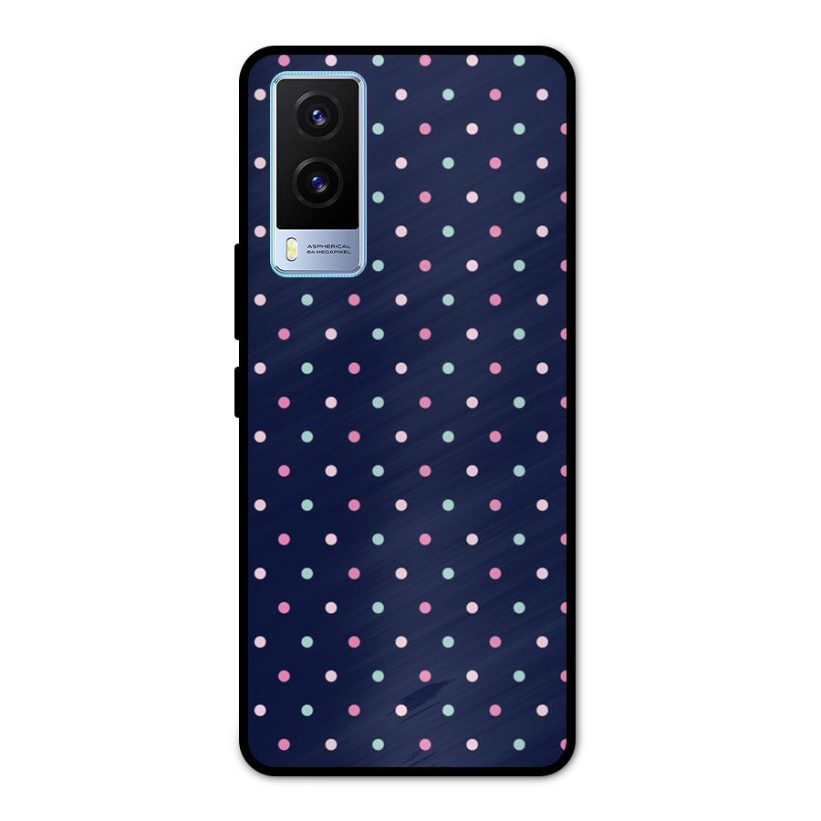 Colorful Dots Pattern Metal Back Case for Vivo V21e 5G