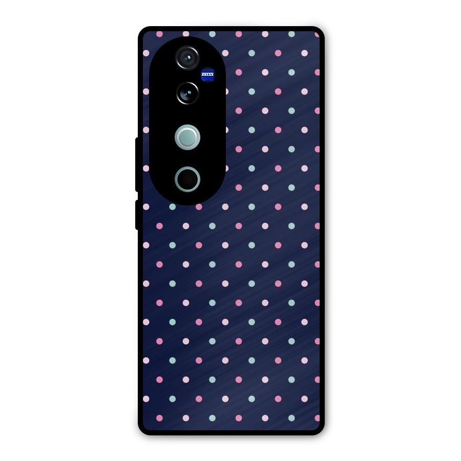 Colorful Dots Pattern Metal Back Case for Vivo V40 Pro