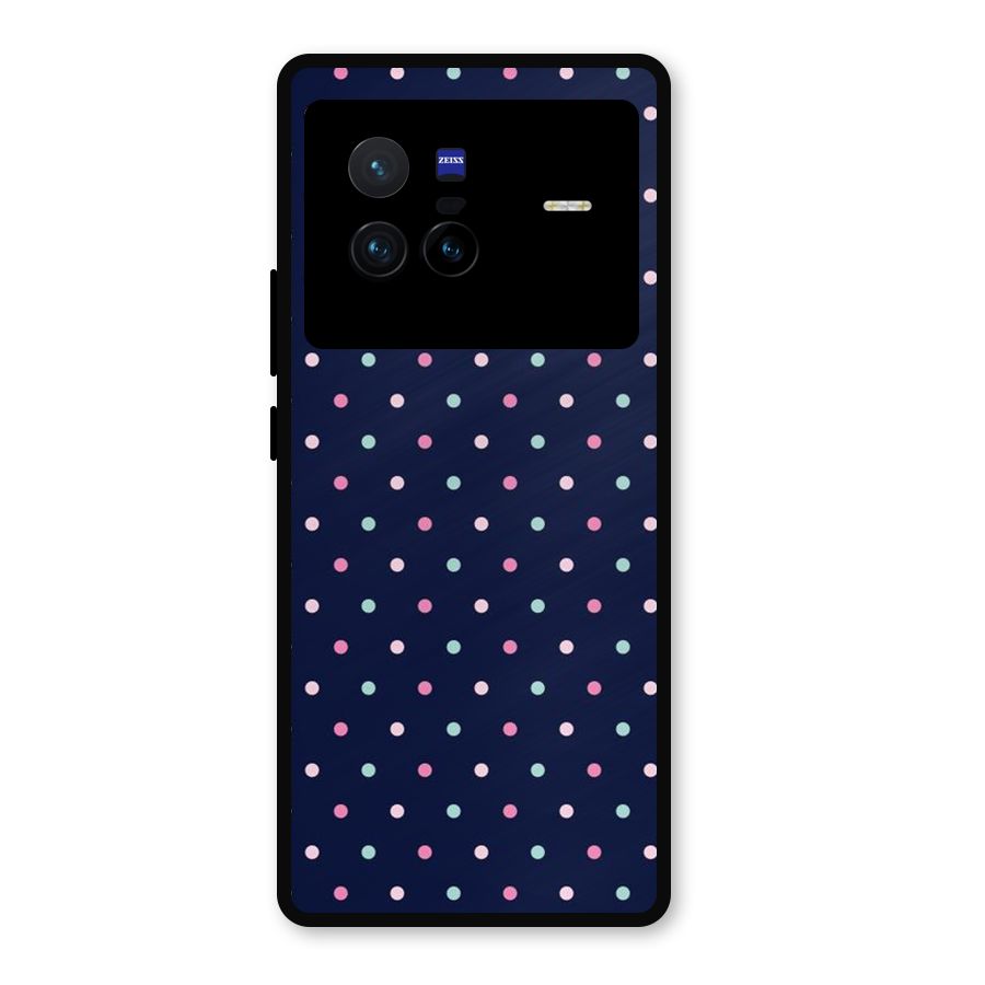 Colorful Dots Pattern Metal Back Case for Vivo X80