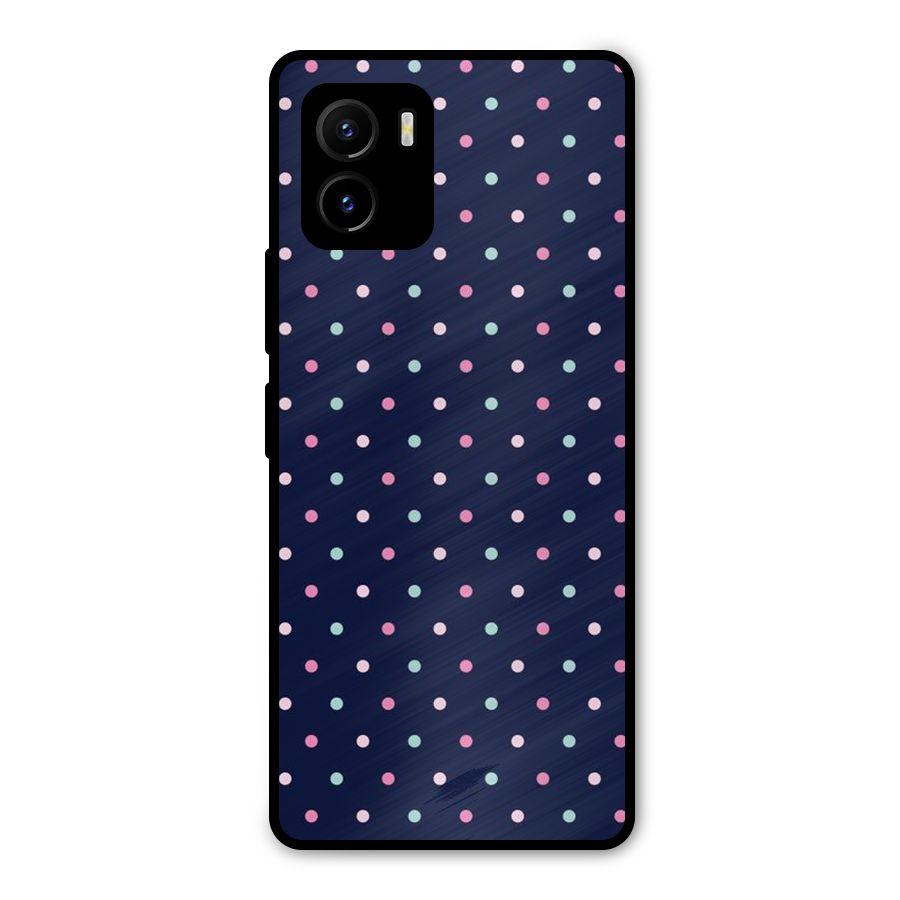 Colorful Dots Pattern Metal Back Case for Vivo Y15s