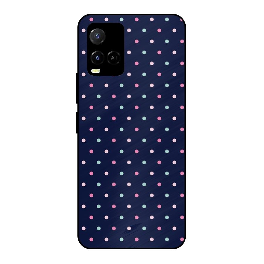 Colorful Dots Pattern Metal Back Case for Vivo Y21A