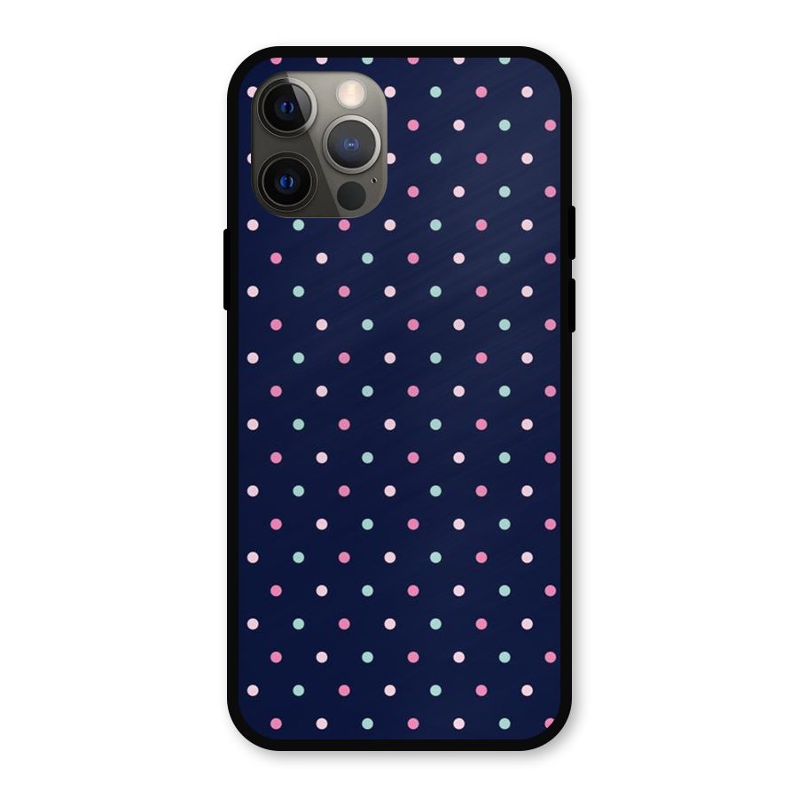 Colorful Dots Pattern Metal Back Case for iPhone 12 Pro