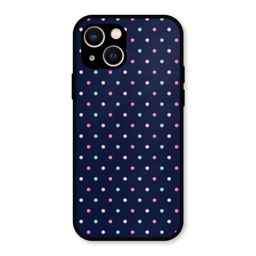Colorful Dots Pattern Metal Back Case for iPhone 13