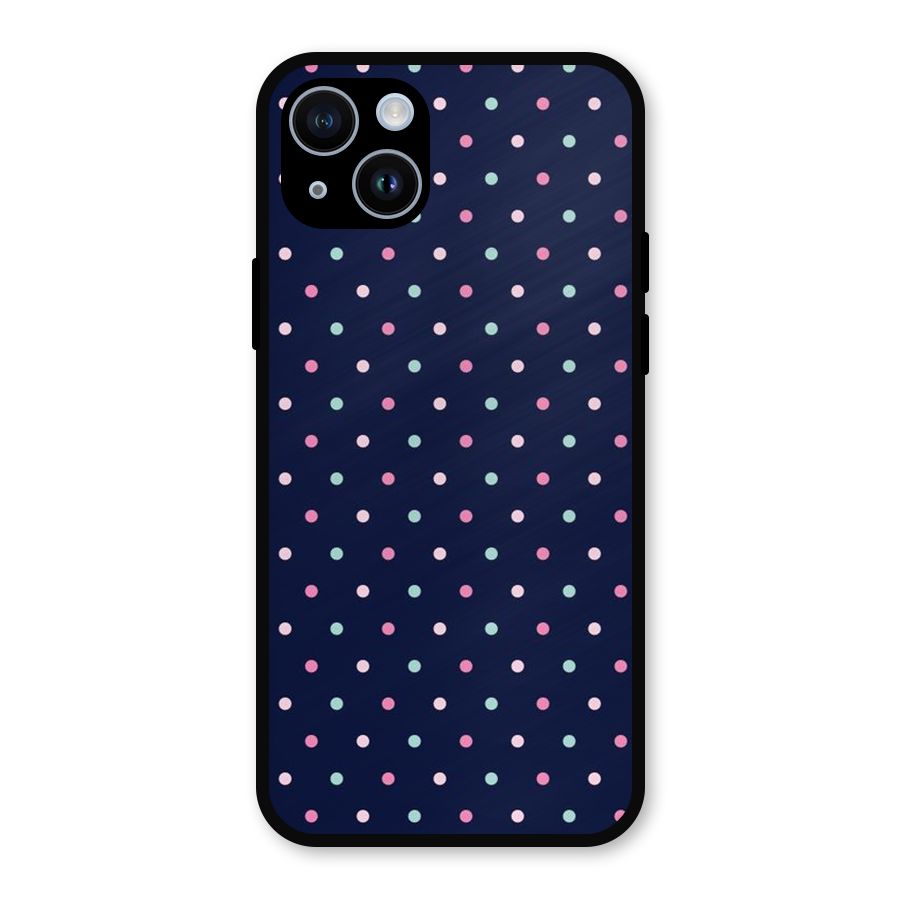 Colorful Dots Pattern Metal Back Case for iPhone 14