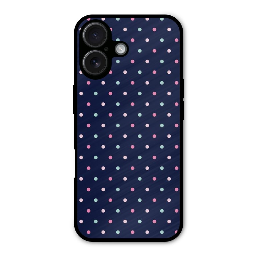 Colorful Dots Pattern Metal Back Case for iPhone 16