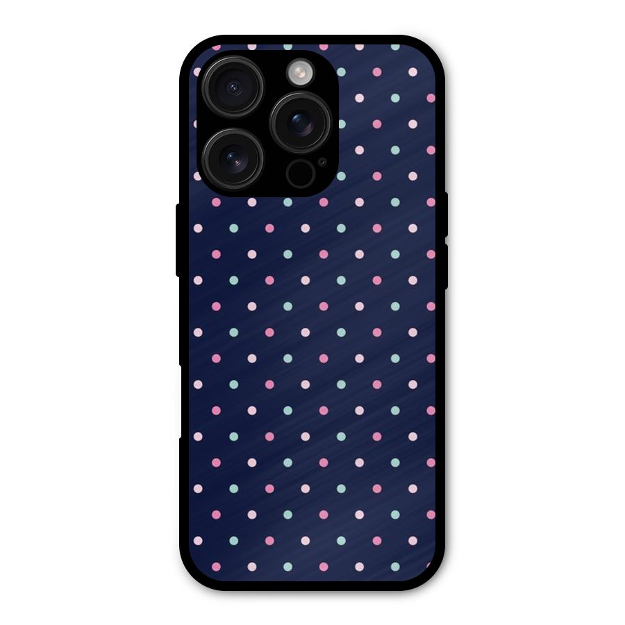 Colorful Dots Pattern Metal Back Case for iPhone 16 Pro