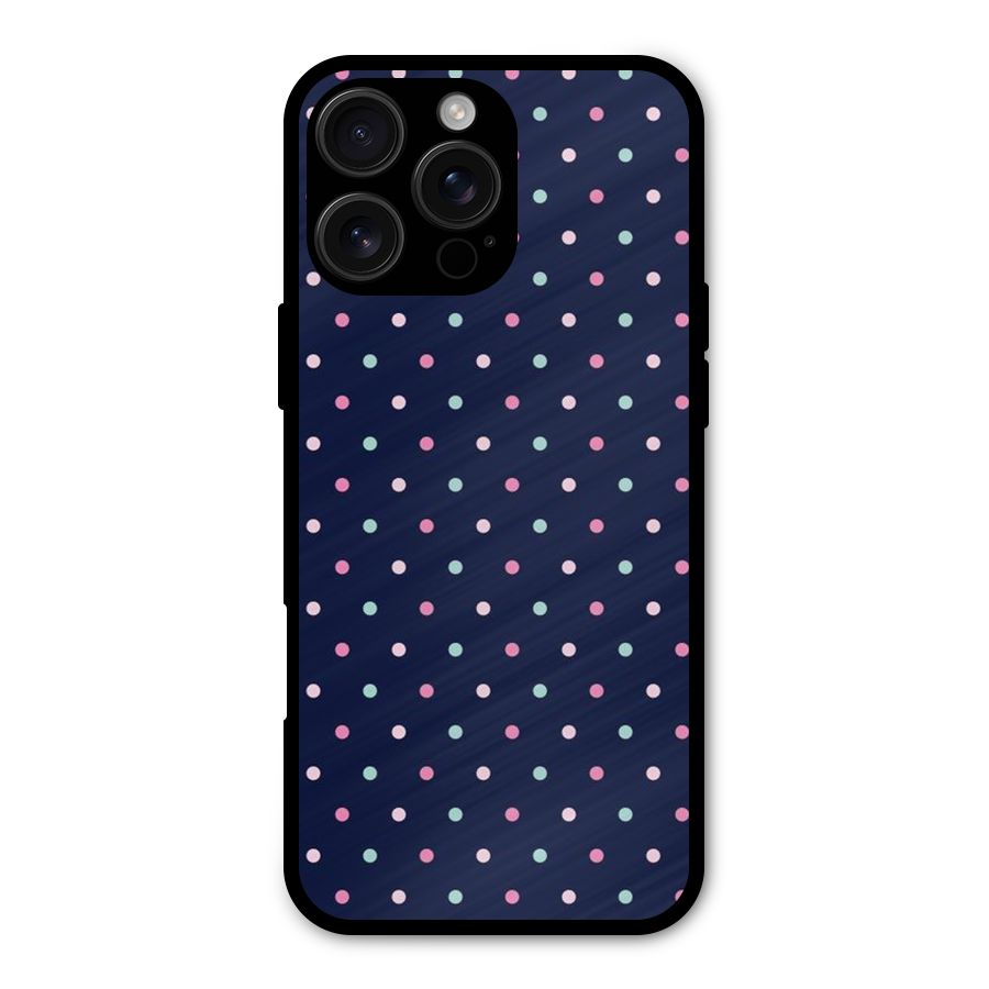 Colorful Dots Pattern Metal Back Case for iPhone 16 Pro Max