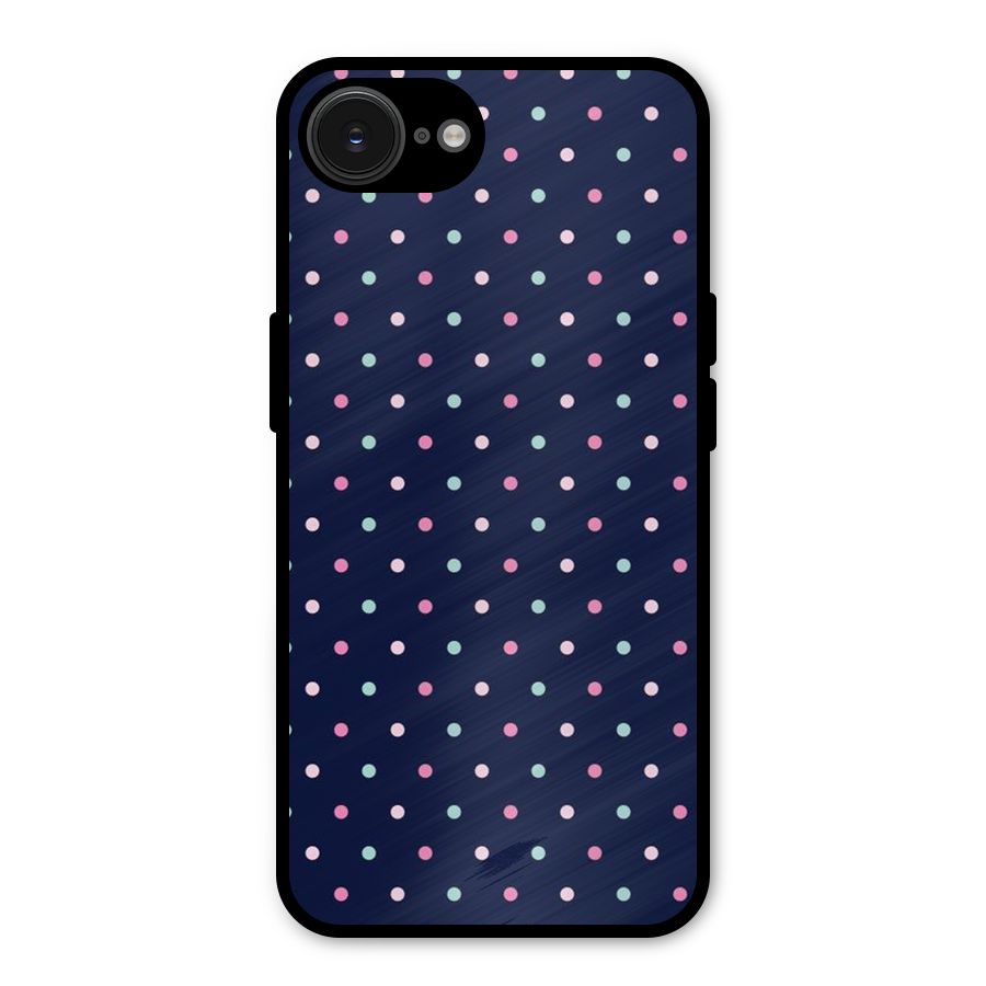Colorful Dots Pattern Metal Back Case for iPhone 16e