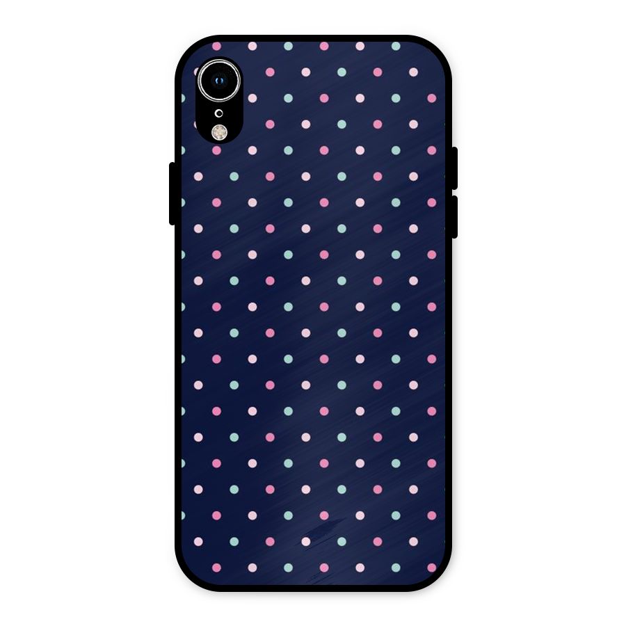 Colorful Dots Pattern Metal Back Case for iPhone XR