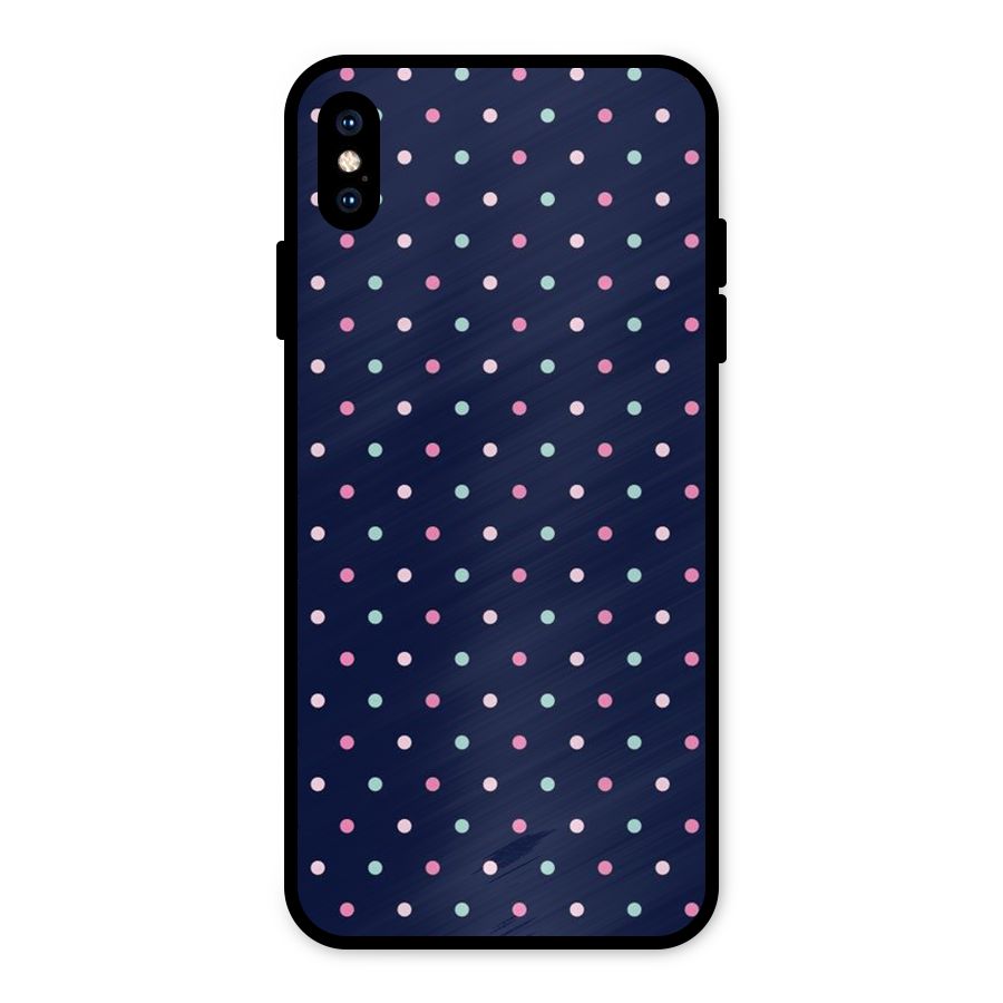 Colorful Dots Pattern Metal Back Case for iPhone XS Max