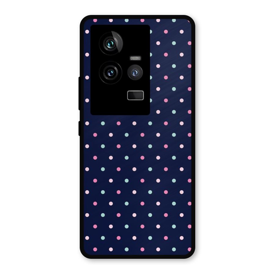 Colorful Dots Pattern Metal Back Case for iQOO 11 5G