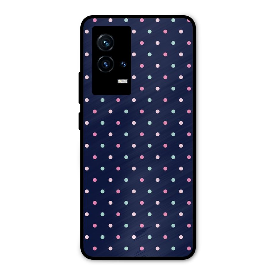 Colorful Dots Pattern Metal Back Case for iQOO 9 5G