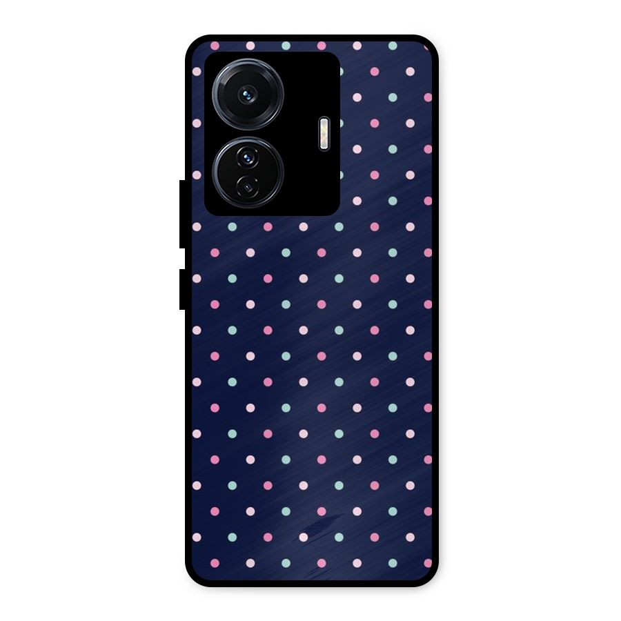Colorful Dots Pattern Metal Back Case for iQOO Z6