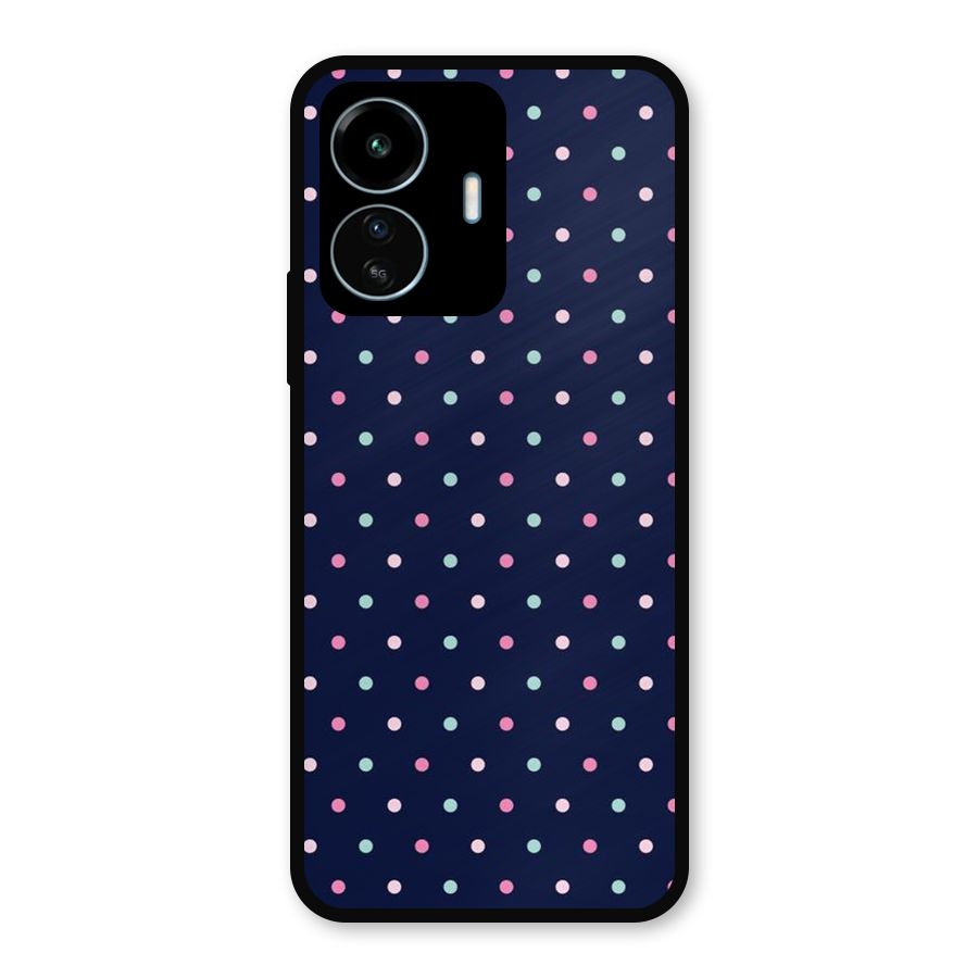 Colorful Dots Pattern Metal Back Case for vivo iQOO Z6 Lite 5G